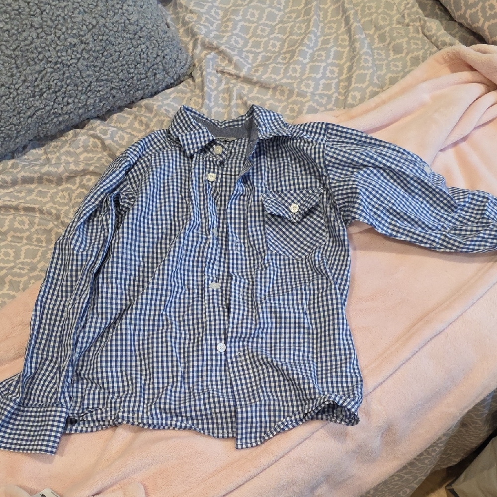 Boy's Blue Checkered Shirt